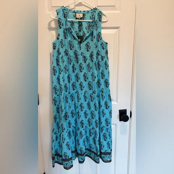 Tuckernuck Tropical Turquoise Bouquet Salty Paloma Caftan XS NWT - Picture 3 of 3